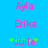 Blue background with four identical pixelated text entries arranged in a , each entry showing a name in pink with green asterisks on either side
