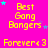 A bright pink background displays repeating yellow text 'Best Gang Bangers' and 'Forever<3' with scattered cyan and purple stars, some frames showing a gray rectangle in the bottom-right corner.