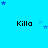 Blue background with repeated 'Killa' text and scattered blue stars in pixelated style.