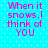 A static image with a bright cyan background and yellow dots, displaying four identical text blocks in pink pixelated font reading 'When it snows, I think of YOU' arranged in two