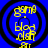 Blue circular icon with black concentric rings and yellow text reading 'game blog chat art' in a pixelated style.