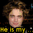 Six display a person with curly brown hair in various poses and text overlays including "He is my...", "Future Husband", "Vampire", and "Favorite Actor"