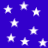 Blue background with scattered white stars of varying sizes and brightness levels.