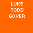 Four orange display white text 'LUKE TODD GOVER' with blue bars under different lines, showing animation changes in bar positions