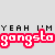 Static pixel art icon featuring text in black and red on a light gray background with no visible animation or additional subjects.