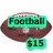 four static buddy icons: football with green text, helmet on dark background, volleyball-themed girls kicking image, and heart-shaped 'PRICELESS!' icon