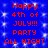 Blue background with white sparkles and red text reading 'Happy 4th of JULY!!! PARTY ALL NIGHT' repeated twice in a pattern