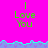 Bright pink background with green text "I Love You" repeated across multiple , separated by a blue and purple pixelated wave border
