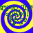 Four identical spiral patterns arranged in a , each with yellow and blue concentric rings forming a swirling motion effect