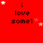 Red background with repeated text 'i love some1' and white/pink star animations