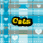 Pixelated of six distinct buddy icons with text labels over varied backgrounds including cats, desserts, and cartoon characters
