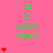 Pixelated green text 'I Love MATT' with a green heart symbol above, surrounded by red hearts on a pink background.