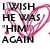Black text reads 'I WISH HE WAS "HIM" AGAIN' over a pink heart outline on white background.