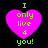 Four identical pixelated pink hearts with green text "I only live 4 you!" on black background, two pairs of static and animated versions.