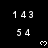Static pixel with repeated numerical and heart symbols on black background, partially cropped at bottom-right corner