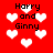 Red background with white pixelated hearts and black text reading 'Harry and Ginny' in four locations.