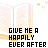 identical pixelated book icons with text "GIVE ME A HAPPILY EVER AFTER" below each, showing partial letter degradation in some