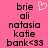Pixelated text list on pink background with a heart symbol above the first name; two identical static versions of the same text layout side-by-side.