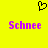 Yellow background with black pixelated heart symbol above two purple 'Schnee' text blocks in pixel font.