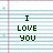 Pixelated text on lined notebook paper background with a pink margin line.