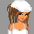 Pixel art contact sheet showing a female character's head, torso, and legs with text below reading "I'm different and I like it" on gray background.