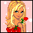 Pixelated image of a blonde woman holding a red rose, with text reading "Dont For Get" and "About Us" on pink backgrounds