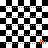 Black-and-white checkered background with orange dotted lines and 'hi' text, featuring a of grayed-out squares that shift position across frames
