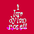 Pixelated white text on red background with pink accents, showing 'I love you' in a stylized layout with animated pink sparkles at the bottom.