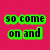 A split-screen image with pink and green backgrounds displaying pixelated text in contrasting colors, forming a partial song lyric.