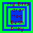 Four identical pixelated display text within nested blue and green squares, each showing "My Bffs are- Meg Beth Riley" in maroon lettering