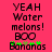 Pixelated text on bright pink background with green banana icons, showing animation change in the first 'B' of 'Bananas'.