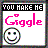 identical pixelated icons featuring 'YOU MAKE ME' text above a pink 'Giggle' word and smiley face on white background