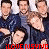 Animated contact sheet showing two frames of a pixelated image featuring multiple identical figures in dark blue shirts with red text at the bottom reading 'iLOVE NSYNC' on both frames.