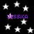 Black background with white stars and purple text reading JESSICA in four locations.