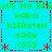 Pixelated cyan background with green and red text forming a of repeated phrases, names, and symbols. The central area features vertical and horizontal red dashed lines intersecting at the middle