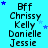 A static image with a bright cyan background displays repeated text and star symbols in blue, arranged in four vertical