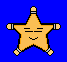star-shaped characters with changing facial expressions and background colors, featuring closed eyes, open mouths, and varied mouth shapes