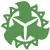 Green pixelated crest with four leaf-like sections surrounding a central white cross on a white background.
