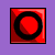 A 3x3 contact sheet of pixelated AIM buddy icons showing a red circle, yellow X, green checkmark, and four variations of black skull-and-crossbones symbols on colored backgrounds.