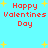 Pixelated red text "Happy Valentines Day" on cyan background with yellow stars, four identical instances arranged in a