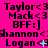 A static image with a bright pink background displaying repeated text patterns including names and symbols in black and cyan.