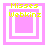 Yellow pixelated text "Misses Webkinz" appears over pink and white concentric squares in a static image with no visible motion changes.