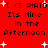 Red background with black text reading "I <3 P!ATD Its Nine in the Afternoon" and white starbursts, repeated across four identical