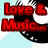 Red text on a light blue background with a black-and-white film reel graphic, stating "Love & Music... The two greatest things in the world!".