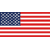 Static 50x50 pixel icon depicting a simplified American flag with red and white stripes, blue field of gray checkered stars, and visible dithering artifacts on a light gray background.