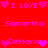 Red background with repeating pixelated text and heart symbols in purple and pink hues.