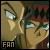 Four- of pixelated anime character close-up with 'FAN' text in bottom-left corner, showing subtle eye and mouth expression changes
