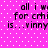 Pixelated text on a pink dotted background with white dots, repeating 'all i w for crmi is...vinny' in four identical sections.
