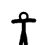 Black stick figure with circular head and outstretched arms, shown in multiple poses across three of a