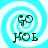 Four identical display a blue and white spiral background with a dark green 'GO' symbol above 'HOL' text, each showing the same static composition